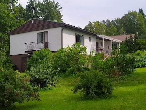 House in an urban area and private beach