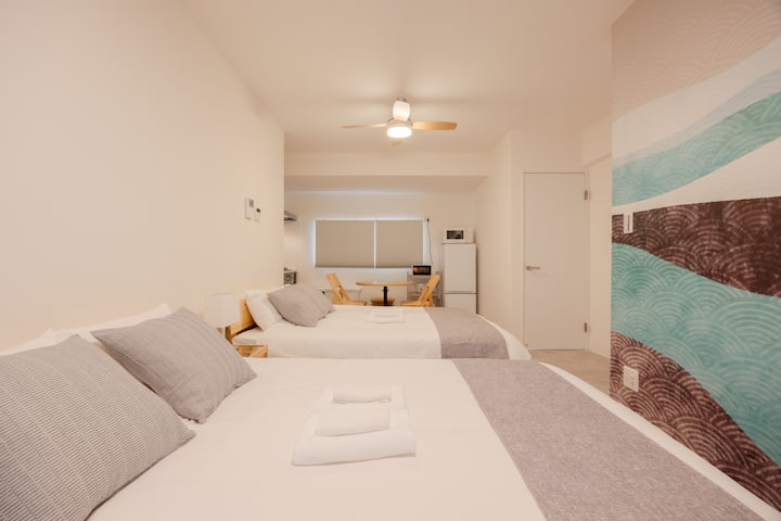 ダブルベッド×2