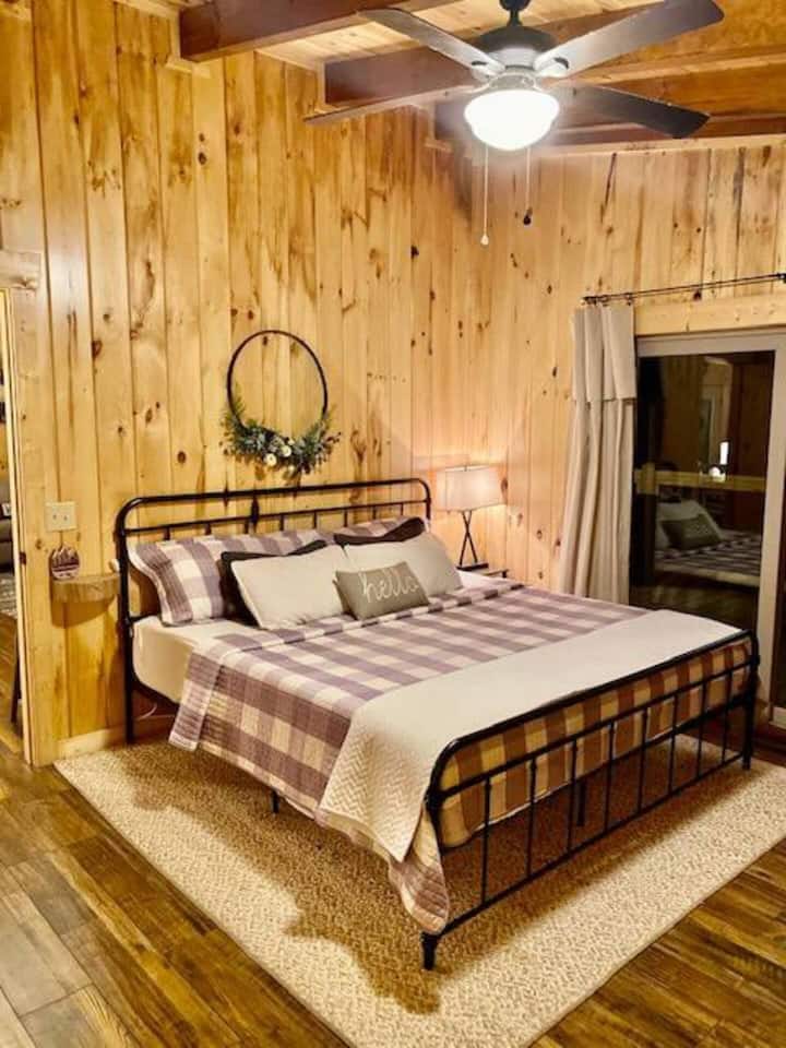 King size bed. Private bathroom.