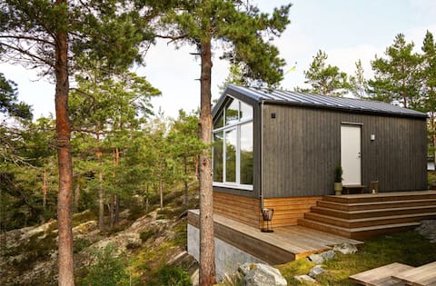 Modern cottage near forest and lake