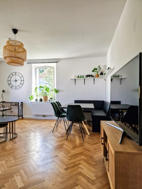 Modern apartment near the old town with parking space
