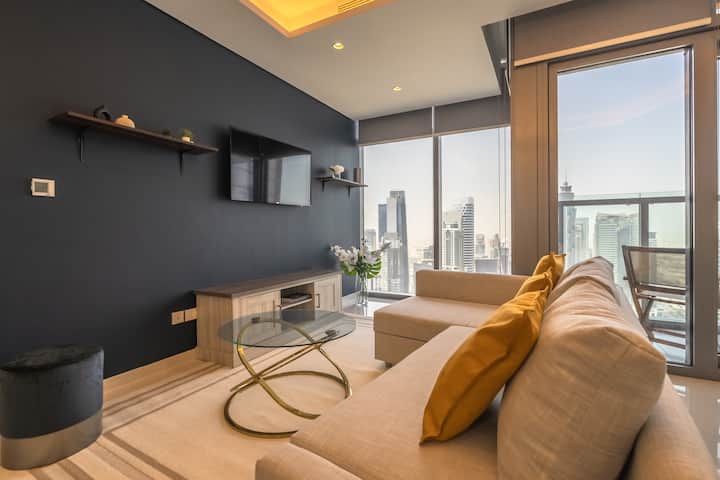 Magical Apt With Rooftop Pool & Burj Khalifa View! - دبي