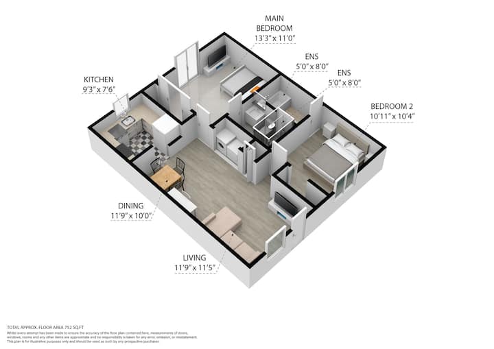 Collins 2 Bedroom With Free Parking By Deco 305 - South Beach, FL