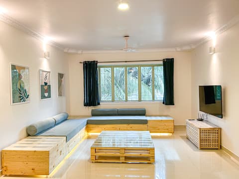 Serenade | Spacious 1bhk 5 min to Betalbatim Beach