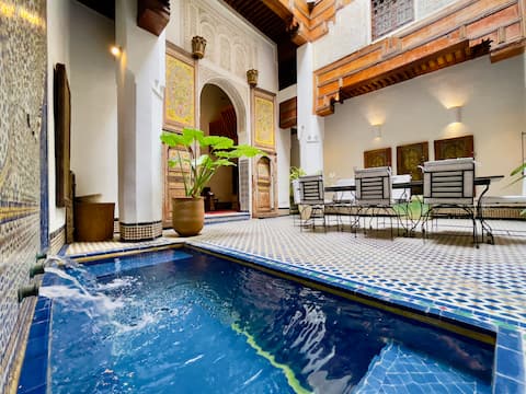 Stunning Retreat in Fez Medina with Views & Pool