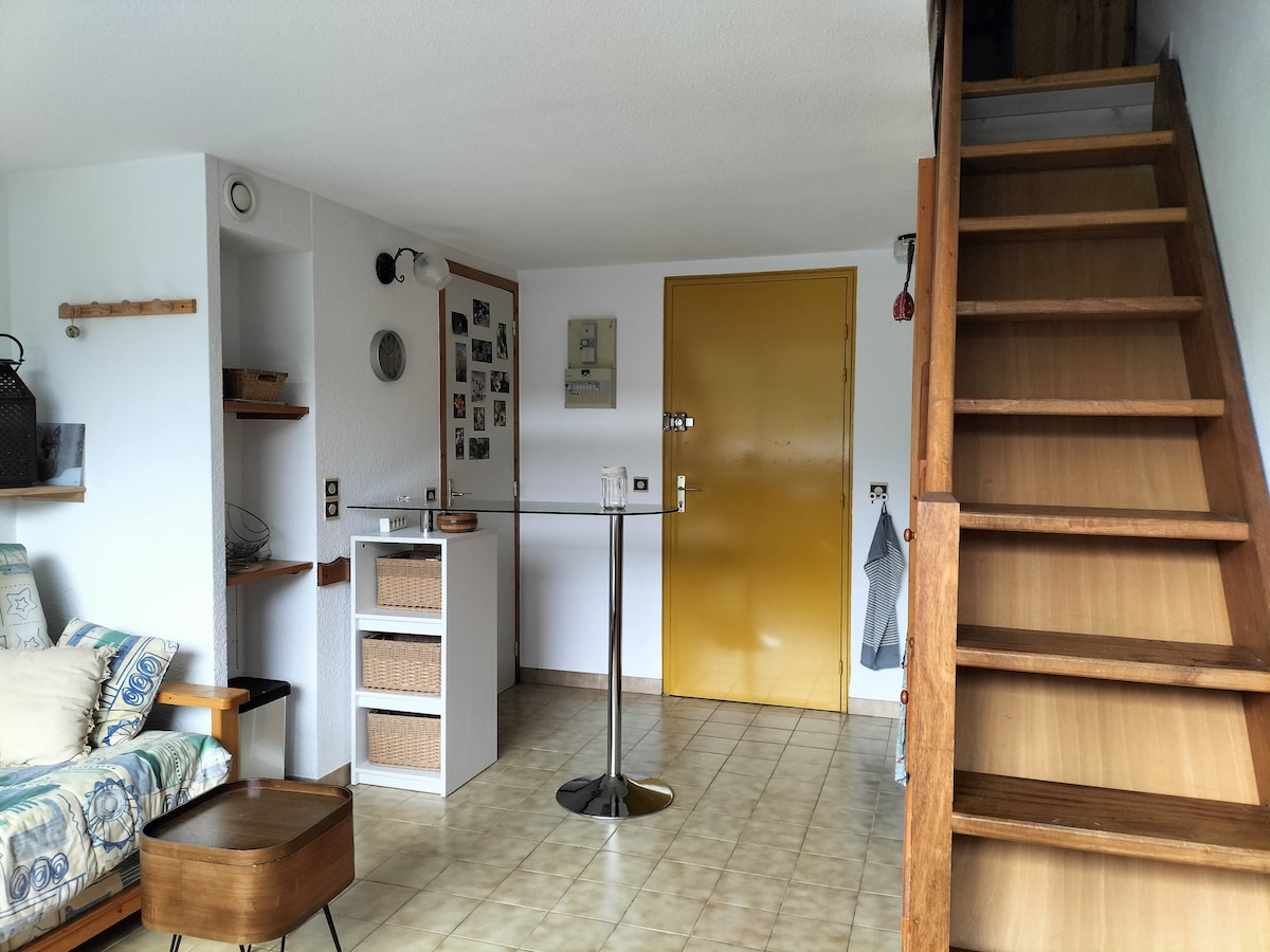 Airbnb performant: Studio duplex 6pers•5 min pied pistes•Vue montagne à Ancelle