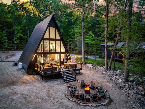 Frog Hollow A Frame by Stay With Branch | Hot Tub