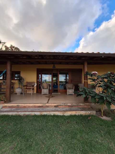 Rustic house by the river.