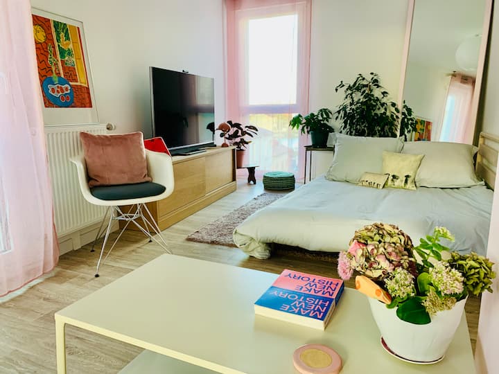 Esquina para dormir en la sala de estar