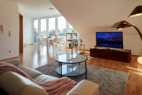 Light-flooded home with views of the countryside