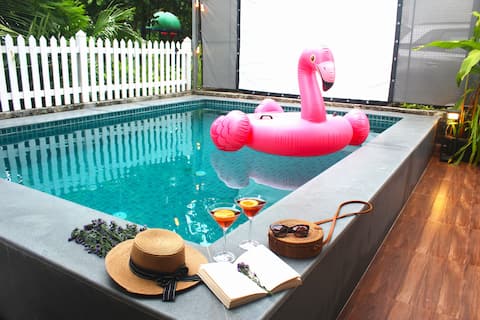 Pvt. Pool Villa • Open-Sky Cinema | 5 min to Beach