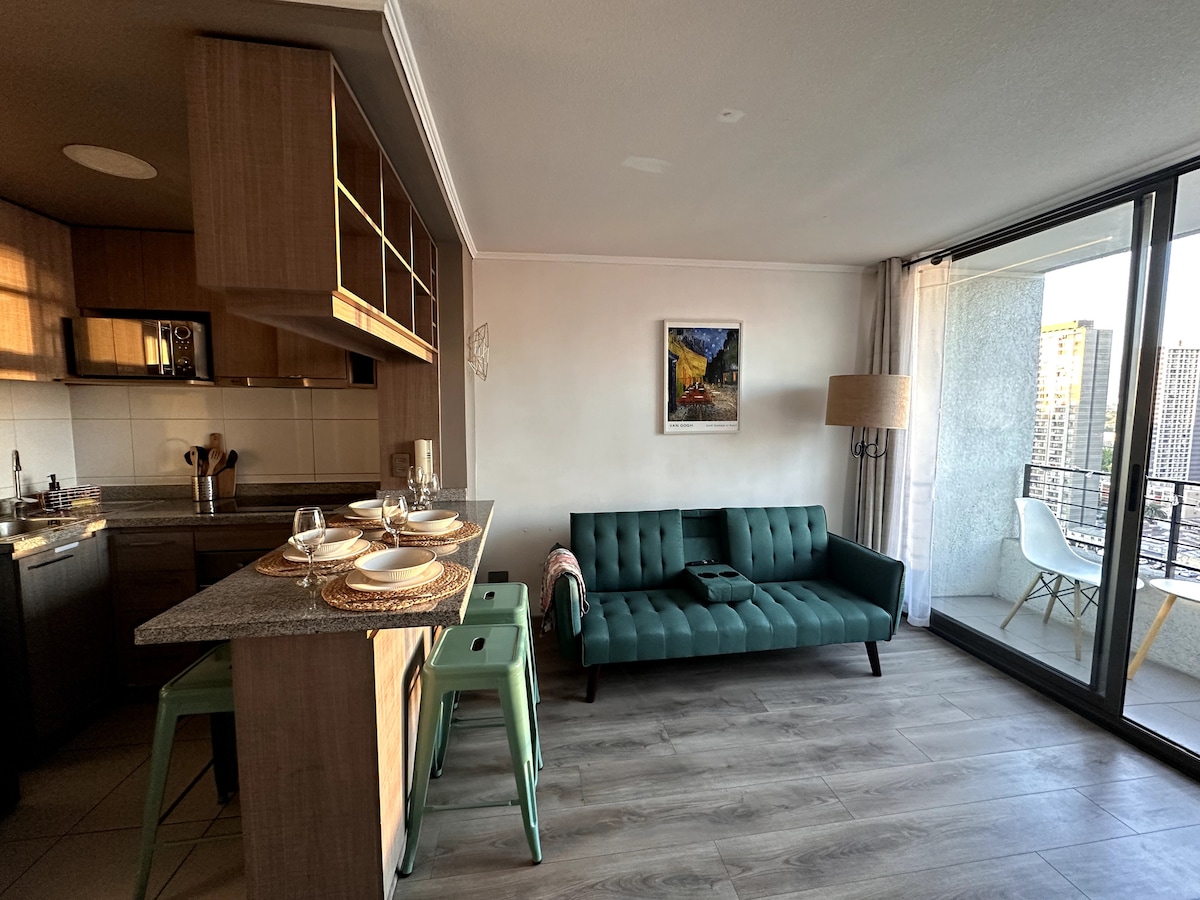 Living + cocina integrada 