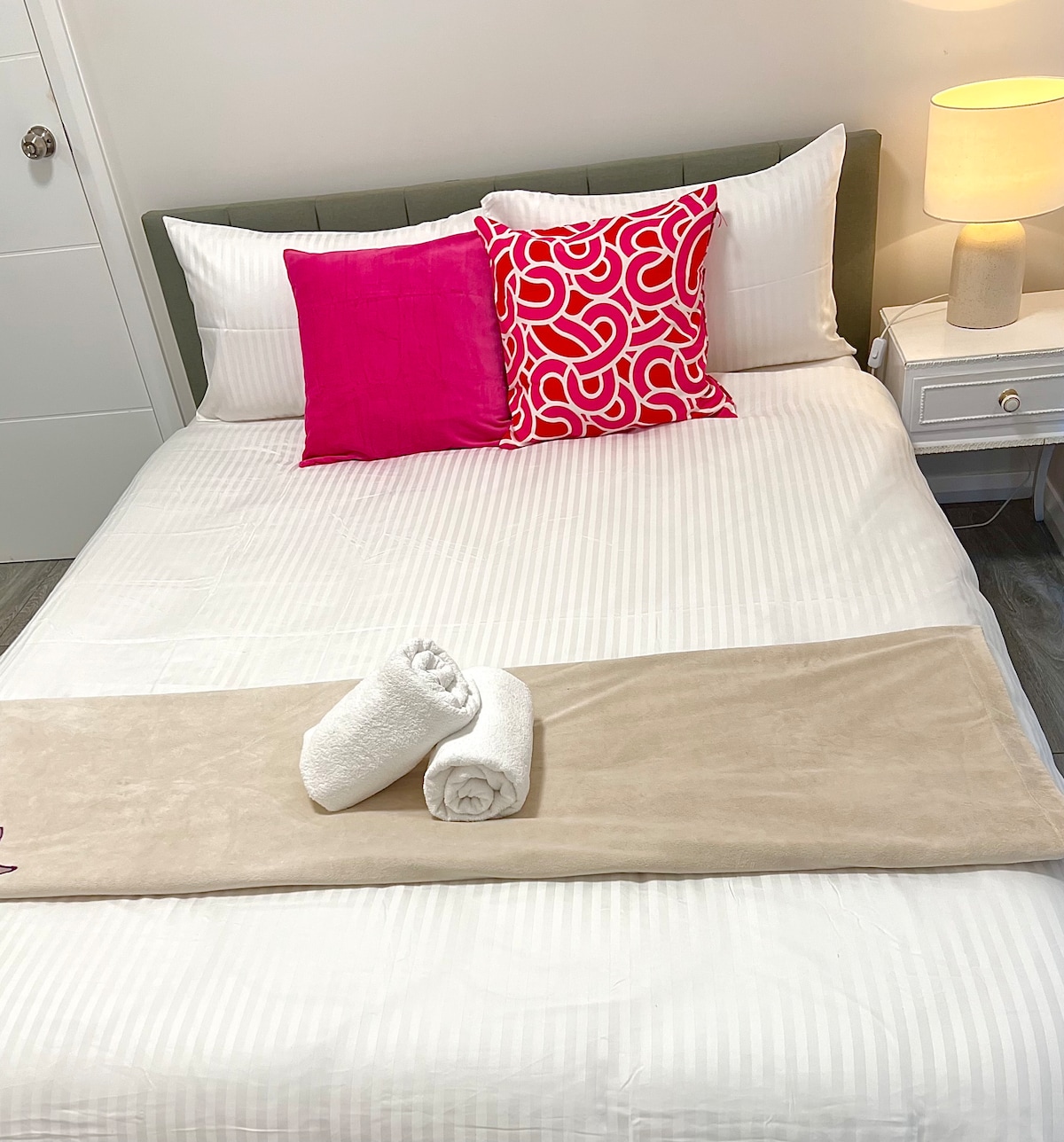 Lovely, convenient, train direct to airport & city
