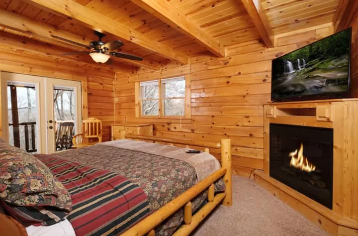 Electric fireplace and streaming tv