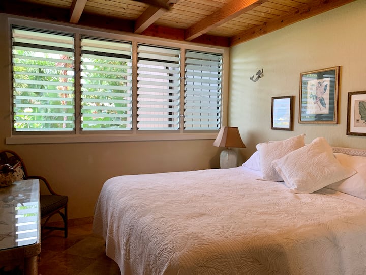 Მთავარი საძინებელი დიდი საწოლით!  Იძინებს ოკეანის ხმებზე.