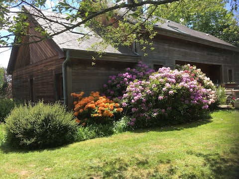 Spacious wooden house.