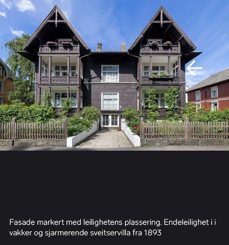 Sveitservilla midt i byen Parkering med lader