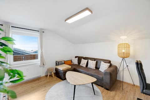 Castle, lake and mountain views