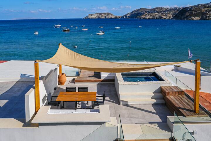 Theasis Beachfront Villa w/ Terrace by Hospi