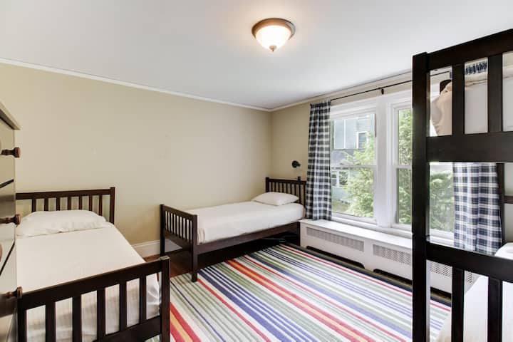 Bedroom #3 has 4 twin beds (2 bunked and 2 separate)