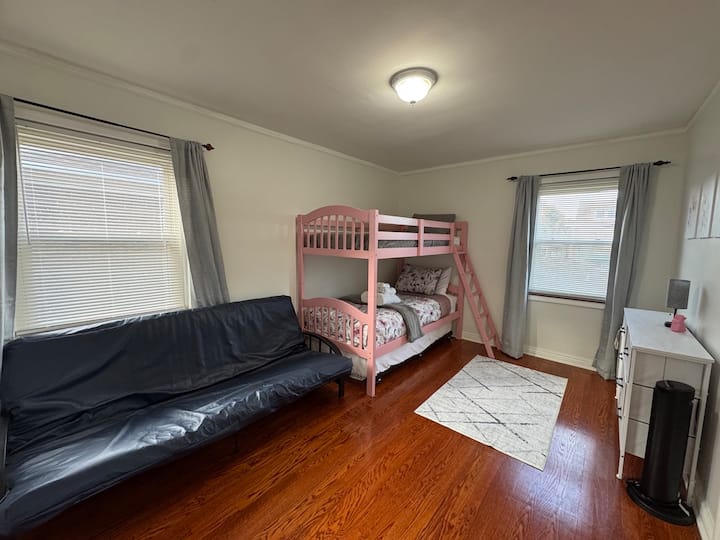 Second Floor Bedroom 5: Twin over Twin Bunk Bed with Trundle and Futon (Convertible to Full Size Bed).