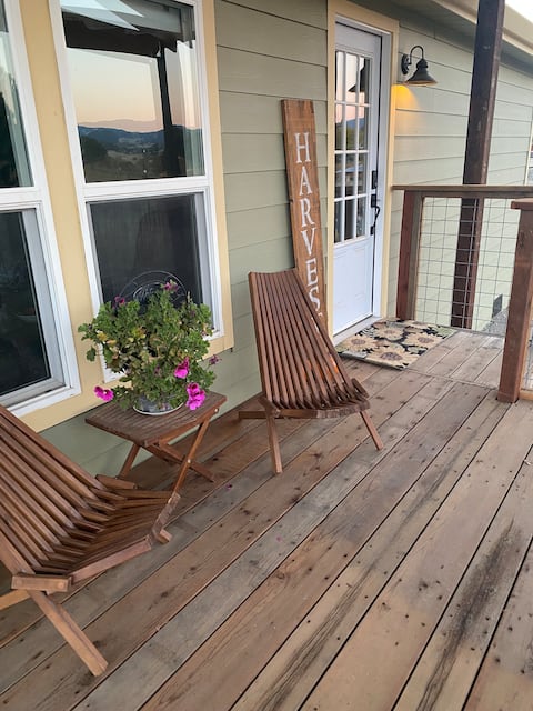 Enjoy vineyard views and farm life.