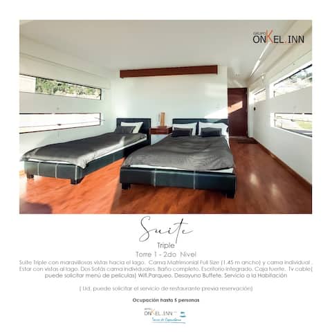 Private room on the second floor with a lake view.