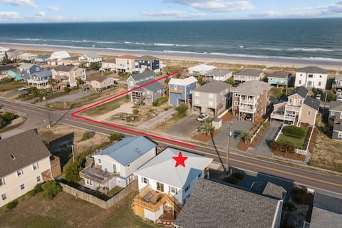 Successful Airbnb property: Water views- Beach Cottage w/Golf Cart-Top in Topsail Beach