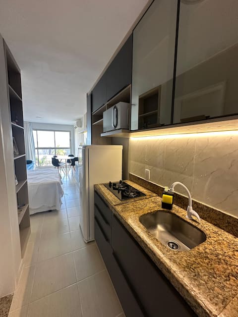 Popular Airbnb listing: Modern FLAT with incredible view of Morro do Careca in Rio Grande Do Norte