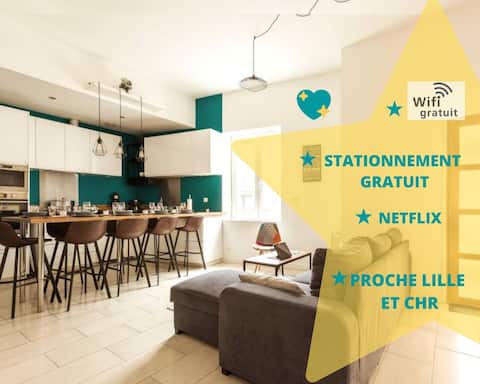 Coliving #7Bedrooms #LoosLesLille #5 bathrooms