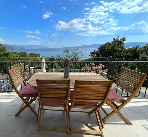 Amazing sea view studio Gajeta, Novi Vinodolski