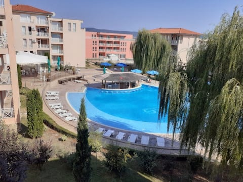 Cozy apartment in Bulgaria living room with bedroom