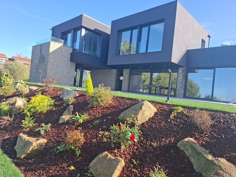 Luxury villa near the beach with a pool