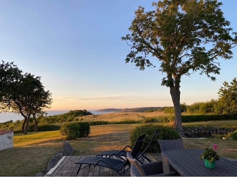 Unique panoramic view of the sea, cliffs and Hammershus