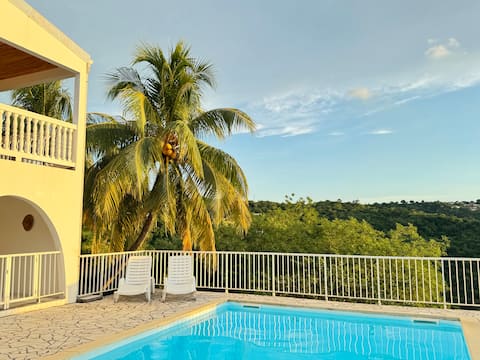 Villa Akasha - Pool and Caribbean Sea View