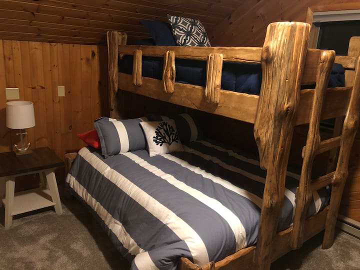 two bunk beds in one room
