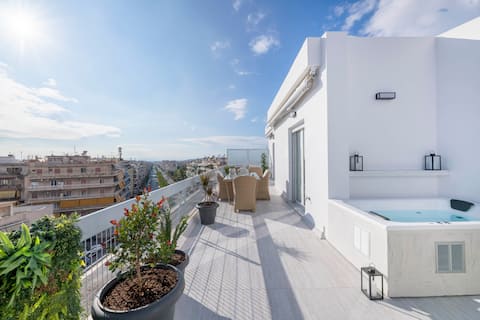 AthensGem:Luxury Seaview Penthouse+Jacuzzi&Parking