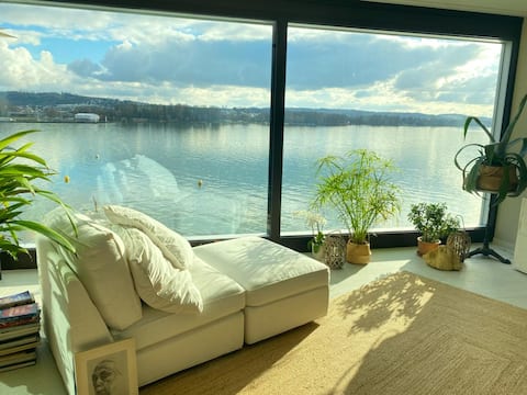 Modern apartment right on Lake Biel