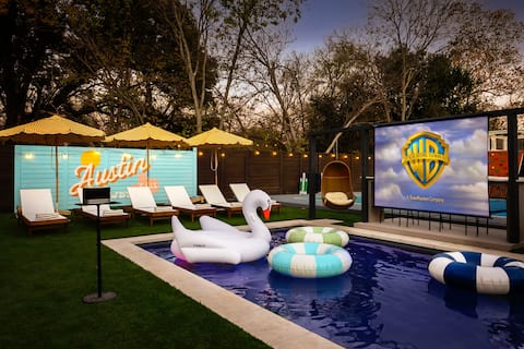 Popular Airbnb listing: Vinyl Vault: Pool • Pickleball by Hello Hideout in Brentwood