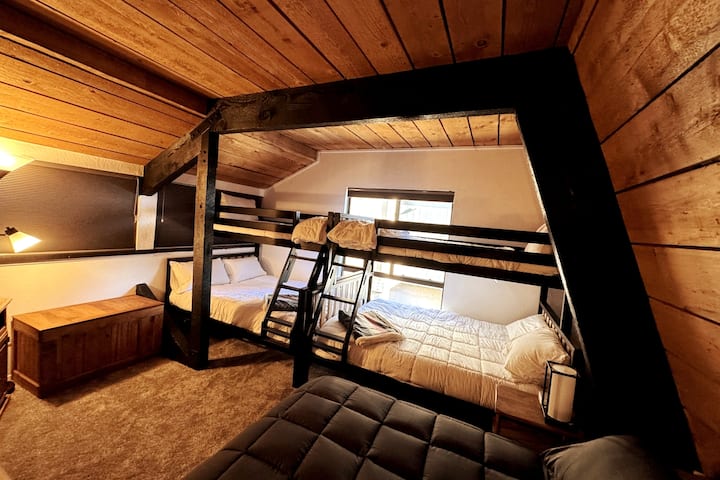 Our spacious loft includes five beds: 2 twins, 2 full and 1 queen.  There is plenty of space for your party to stretch out and relax before another great day!  Blackout shades on the window for better sleeping.
