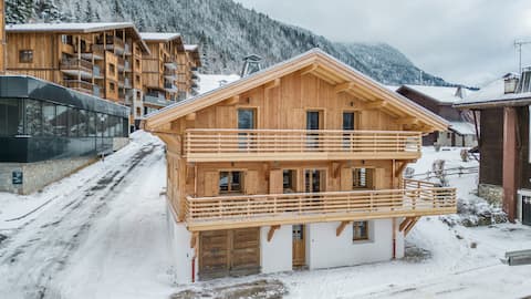 Chalet Les Hermines in the village