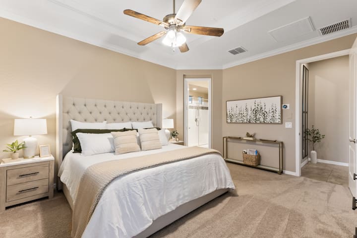 Primary suite, in back of house off family room