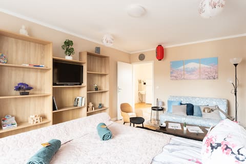 Beliebte Airbnb-Anzeige: 3-bedroom Apartment in Japanese style with Bamboo in Neudorf Nord