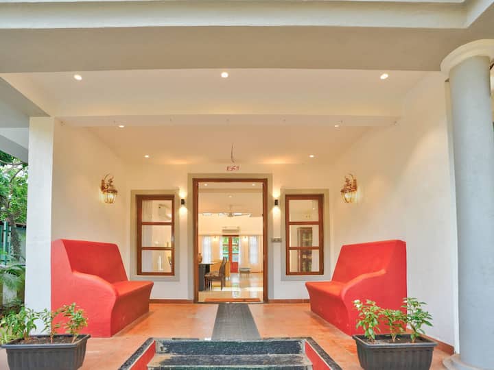 A typical Goan balcao which welcomes you into the villa.