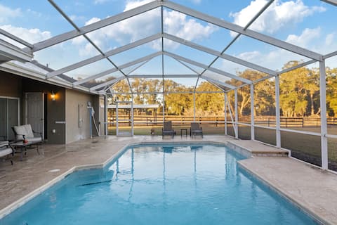 5BR Ocala Farm Home With Heated Pool, 6Min To WEC