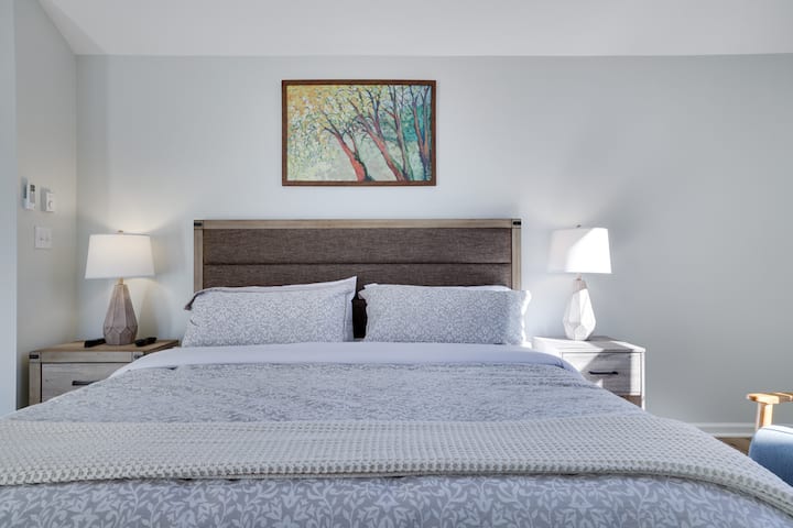 Upstairs master bedroom with king bed