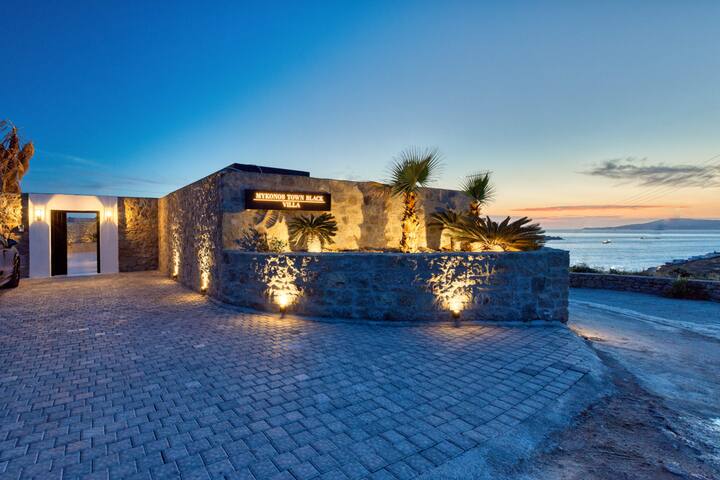 Mykonos Town Black Villa with Cave Heated Pool gallery image 3