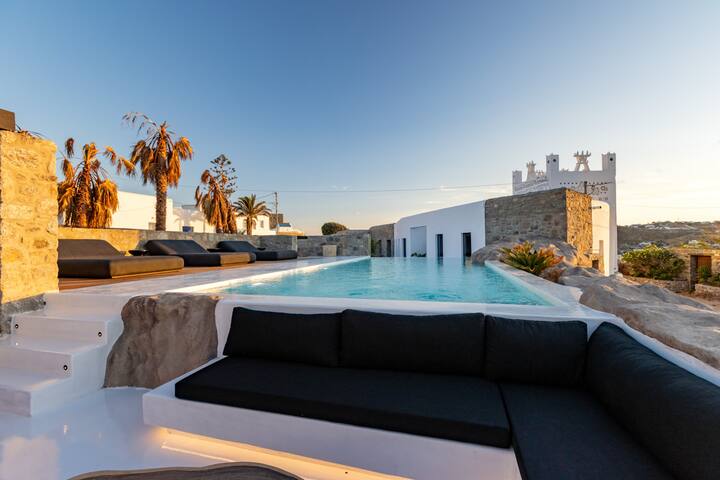 Mykonos Town Black Villa with Cave Heated Pool gallery image 2