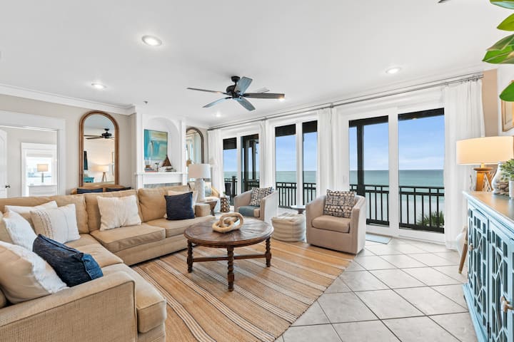 Beachfront 4BR w/ Pool & Huge Gulf-View Deck