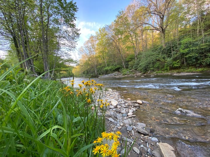 The Rapids-Mountain River Retreat with River Front